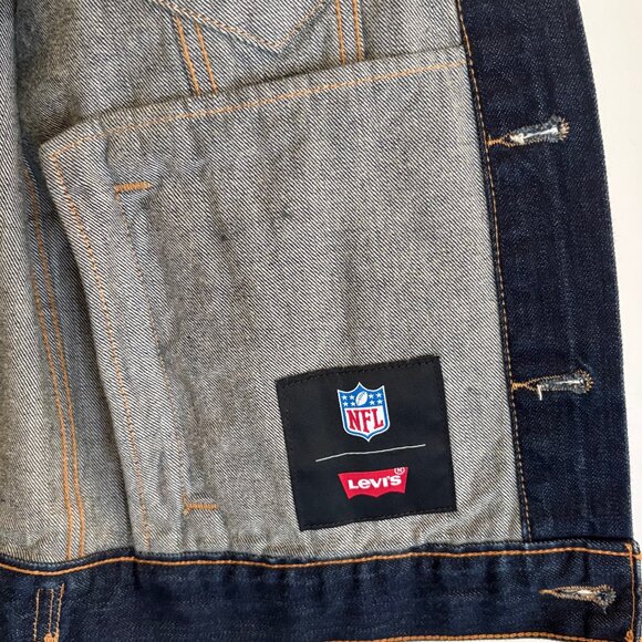 NWOT Levis NFL Carolina Panthers Denim Trucker Jacket Special Edition Size Small - Picture 10 of 13